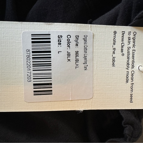 NWT size L Black Sleeveless Scoop Neck Tank Top - MATE the Label - Picture 9 of 9